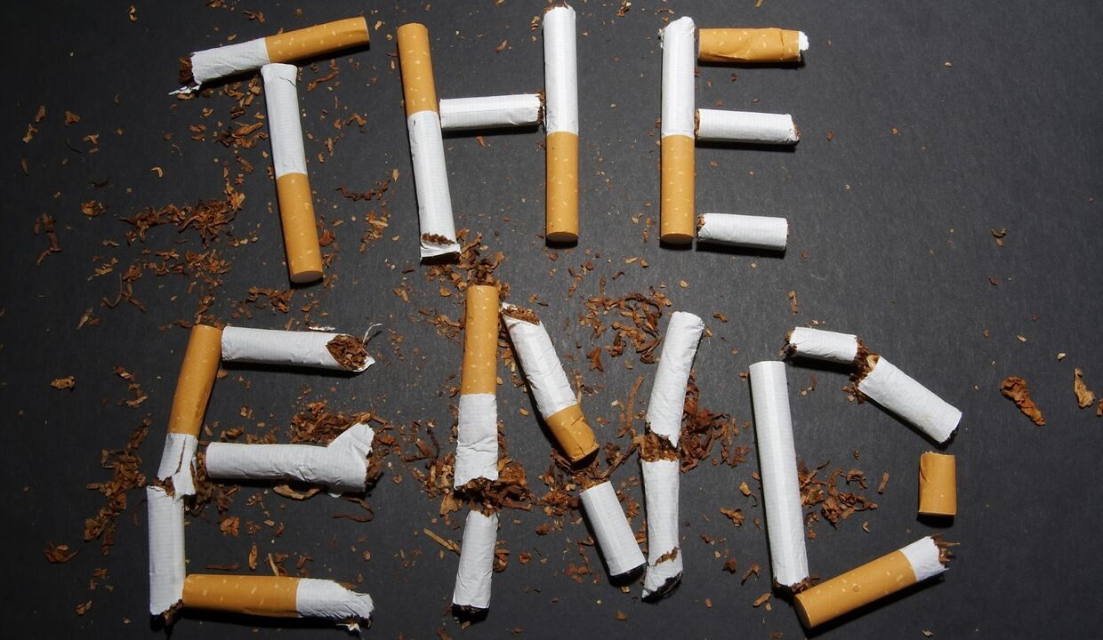 sigarette rotte e cambiamenti nel corpo con la cessazione del fumo